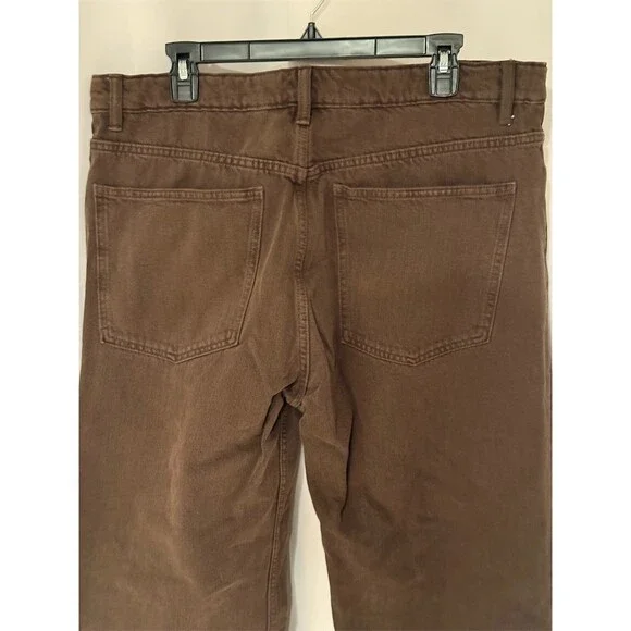 ZARA Jeans Womens Size 12 Brown Straight Leg 5-Pocket High Rise Denim - Picture 5 of 8